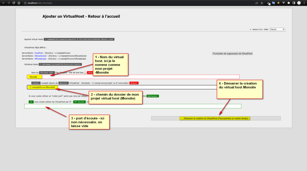 Création VirtualHost dans WampServer