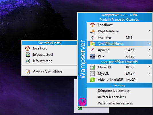 Le Virtual host "monsite" n'apparait pas