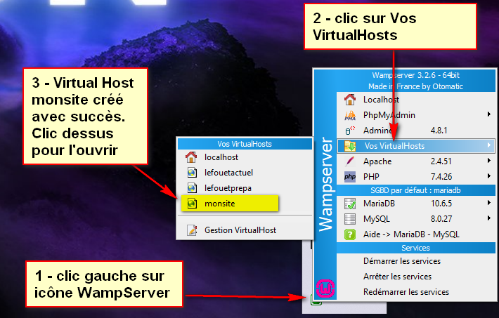 VirtualHost créé dans WampServer