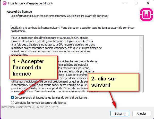 Accord de licence WampServer