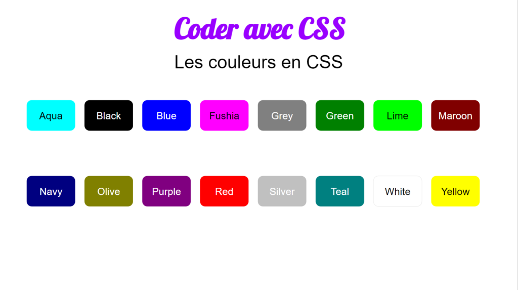 Image des noms des couleurs HTML