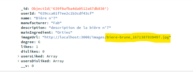 Image de la base de données après remplacement de l'image